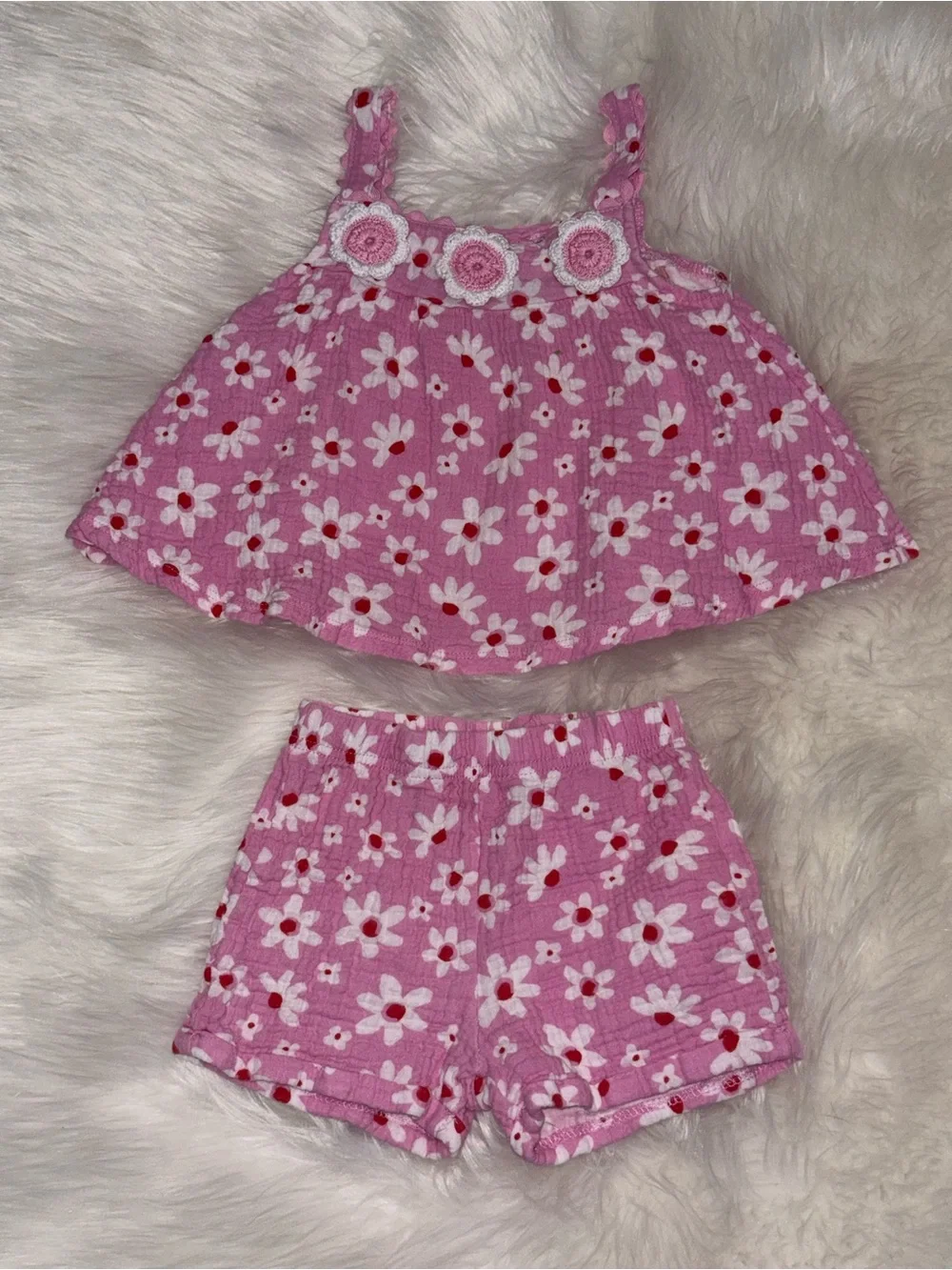 Madison Layne Girls 2 Pc Outfit Set Size 3T Pink Floral Tank Top Shorts